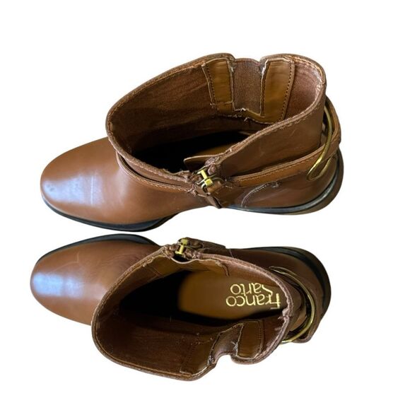 Revolve Franco Sarto Elese Leather Ankle Boot in Cognac NWOT - Picture 12 of 13